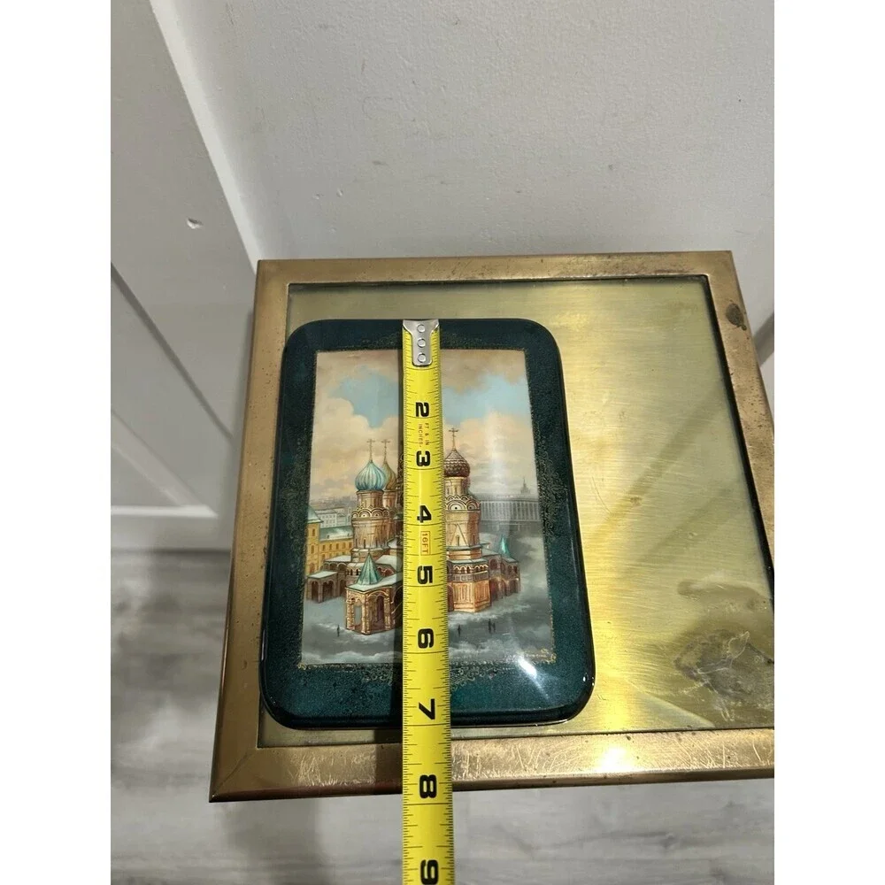 Signed Russian Lacquer Box St. Basil’s Cathedral Moscow Hand-Painted Hinged Box